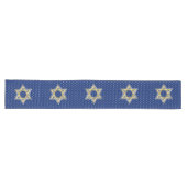 Gold Blue Star van David Widthwise White Extra Lange Tafelloper (Horizontaal)