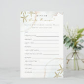 Gold Blue Starfish Finish Dad's Phrase Baby shower (Staand voorkant)