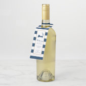 Gold Blue Stripes Cape Cod Wedding Favoriet Hanger (Schuin)