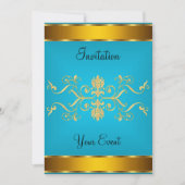Gold Blueish color Party Invitation (Devant)