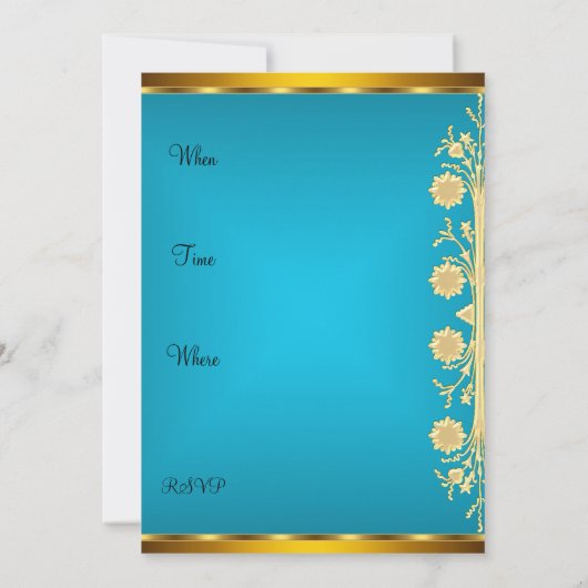 Gold Blueish color Party Invitation (Dos)