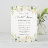 Gold Blush Bloemen Bruids Douche Uitnodiging (Staand voorkant)