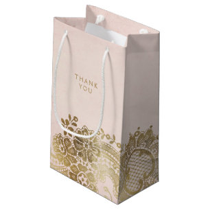 Gold blush elegant lace bruiloft tas klein cadeauzakje
