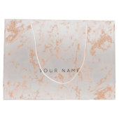 Gold Blush Marble Metallic Gift Gray Silver Peach Large Cadeautasje (Achterkant)