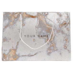 Gold Blush Marble Metallic Gift Grey Silver Roos Large Cadeauzakje