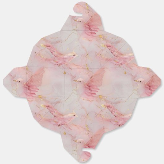 Gold Blush Pink Birds Baby shower Bedankdoosjes (Ongevouwen)