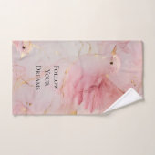 Gold Blush Pink Birds Baby shower Handdoek (Handdoek)