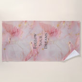 Gold Blush Pink Birds Strandlaken (Voorkant)