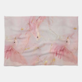 Gold Blush Pink Birds Theedoek (Horizontaal)