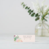 Gold Blush Pink Floral Bunch Earring Display Mini Visitekaartje (Staand voorkant)