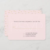 Gold Blush Pink Little Hearts RSVP (Devant / Derrière)