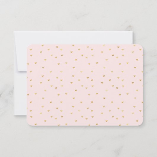 Gold Blush Pink Little Hearts RSVP (Dos)