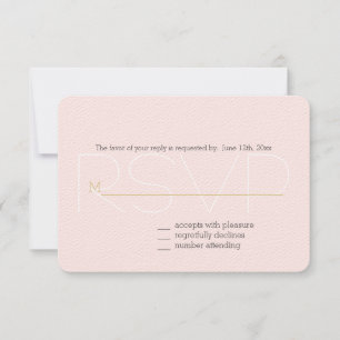 Gold Blush Pink Little Hearts RSVP