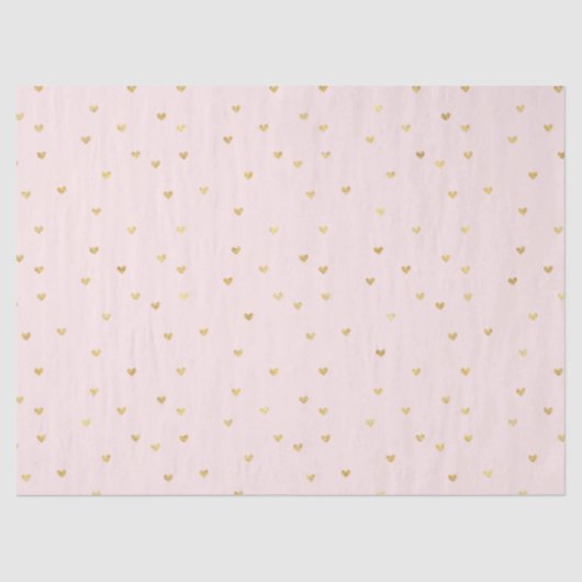 Gold Blush Pink Little Hearts Tissuepapier (Voorkant)
