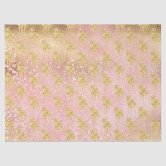 Gold Blush Pink Magical Unicorn Tissuepapier (Voorkant)