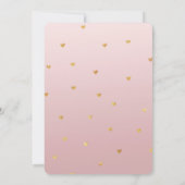 Gold Blush Pink Ombre Hearts Baby shower Kaart (Achterkant)