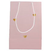 Gold Blush Pink Ombre Hearts Medium Cadeauzakje (Achterkant)