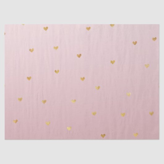 Gold Blush Pink Ombre Hearts Tissuepapier (Voorkant)