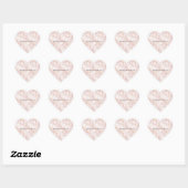 Gold Blush Pink Rose Petals Floral Wedding Hart Sticker (Vel)