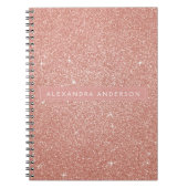 Gold Blush Pink Sparkle Glitter Monogram Notitieboek (Voorkant)
