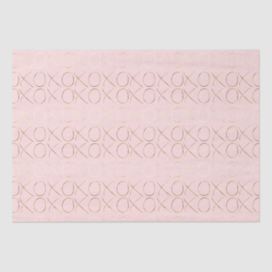 Gold Blush Pink XOXO Tissuepapier (Voorkant)