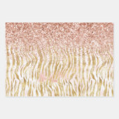 Gold Blush Pink Zebra Print Inpakpapier Vel (Voorkant 2)