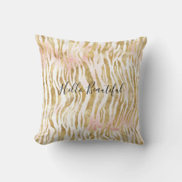 Gold Blush Pink Zebra Print Kussen