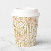 Gold Blush Pink Zebra Print Papieren Bekers (Achterkant)