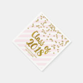 Gold Blush Roze Confetti Klasse van 2018 Afstudere Servet (Hoek)