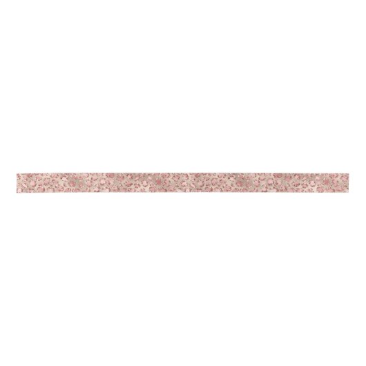 Gold Blush Roze Glitzy Glitter Leopard Print Lint (Voorkant)