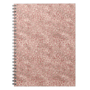 Gold Blush Roze Glitzy Glitter Leopard Print Notitieboek