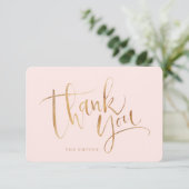 Gold Blush Simple moderne Calligraphie merci (Debout devant)