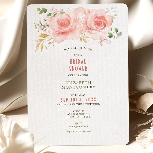 Gold & Blush Vrijgezellenfeest Summer Invitations Kaart