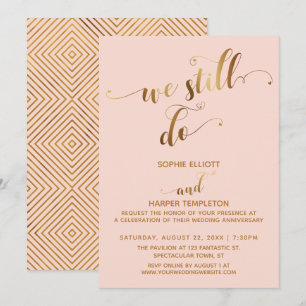Gold Blush We doen nog steeds typografie Jubileum Kaart