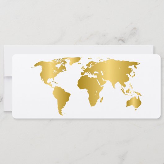 GOLD Boarding Pass Reizen Save the Date Bruiloft Kaart (Achterkant)