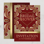 Gold Bohemian Earth Love Bridal Shower Invitations (Devant / Derrière)