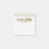 Gold Bohemian Feather op Rustige houten planken Post-it® Notes (Voorkant)