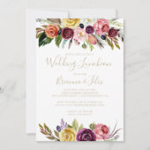 Gold Boho Bloemen Bruiloft Luncheon Vrijgezellenfe Kaart (Voorkant)