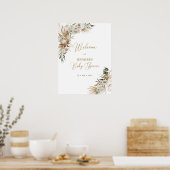 Gold Boho/Bohemen Baby shower Welkom Poster (Keuken)