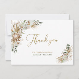 Gold Boho/Bohemian Wedding Favor Dank je wel Bedankkaart