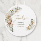 Gold Boho/Bohemian Wedding Hartelijk dank Bedankjes Labels (Voorkant)