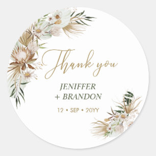 Gold Boho/Bohemian Wedding Hartelijk dank Ronde Sticker