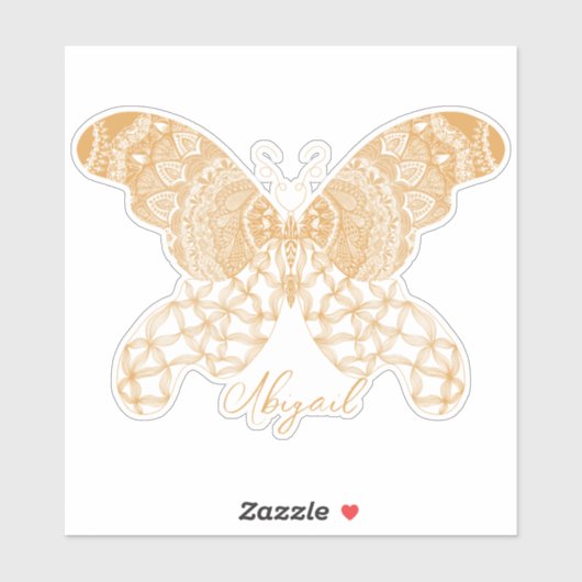 Gold Boho Butterfly Sticker (Vel)
