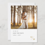 Gold Boho Moderne Minimalistische Foto Save The Date (Voorkant)