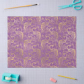 Gold Boho Peacocks over de ontkoppeling van lavend Tissuepapier (Craft)