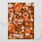 Gold Boho Terracotta Lijst Wreath Floral Wedding Folie Uitnodiging (Achterkant)