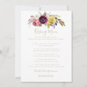 Gold Boho Tropical Mariage Kissing Menu Carte de j (Devant)