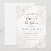 Gold Boho Wildflowers Spaans Vrijgezellenfeest Kaart (Voorkant / Achterkant)