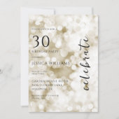  Gold Bokeh 30e verjaardagsfeestje Kaart (Voorkant)