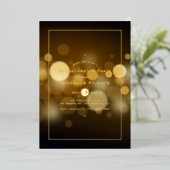 Gold Bokeh Bachelorette Party Foil Invitation (Debout devant)